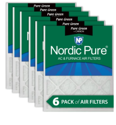 Nordic Pure Green 20" x 20" x 1" HVAC Filter 6-Pack