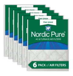 Nordic Pure Green 20" x 25" x 1" HVAC Filter 6-Pack