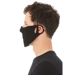 Black contoured fabric face mask. Black cloth PPE mask 10-pack