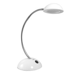 Simple white desk lamp that uses less energy. Energy saving desk lamps with built in LED lighting