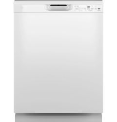 GE White Dishwasher with Front Controls Exterior