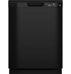 GE 24" Black Dishwasher with Front Controls Exterior