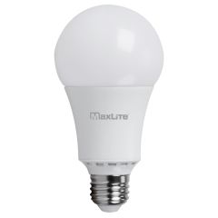Energy saving MaxLite A21 general use LED light bulb. LED bulbs use 90% less energy and last 25 times longer than incandescent bulbs to save electricity and money
